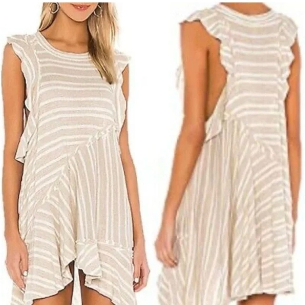 Free People Between The Lines Dress Brown and white striped size small